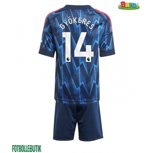 Arsenal Viktor Gyokeres #14 Bortaställ Barn 2025-26 Kortärmad (+ Korta byxor)